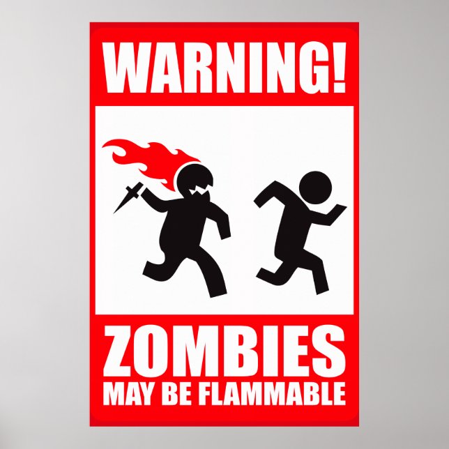 Warning: Zombies are flammable Poster (Front)