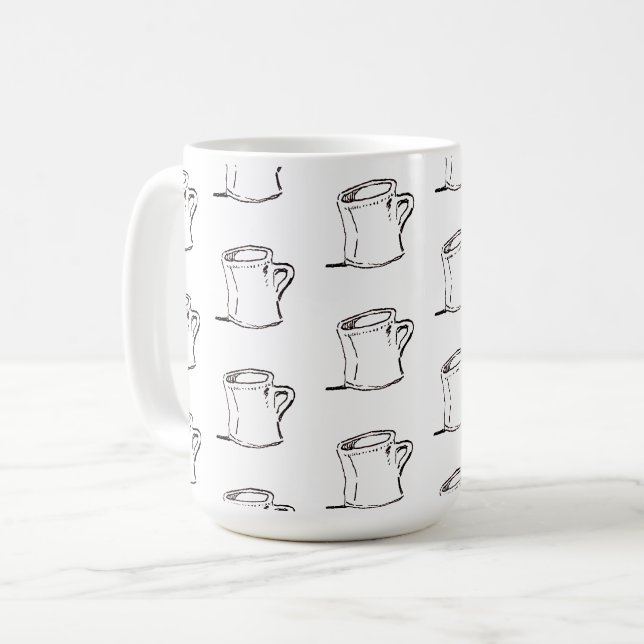 Warped Bendy Cartoon Coffee Mug on a Mug (Front Left)
