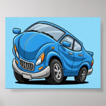 Warped Blue Cartoon Auto
