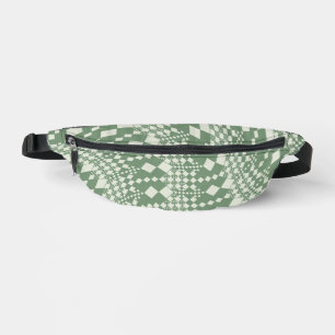 Warped Checks in Green Bum Bags