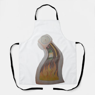Warped Clock on Fire Apron