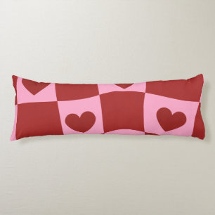 Warped Crimson Pink Chequerboard Pillow