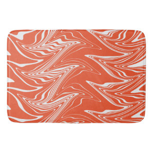Warped - Orange and White Bath Mat