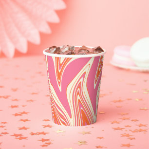 Warped - Pink, Orange and Cream Paper Cups