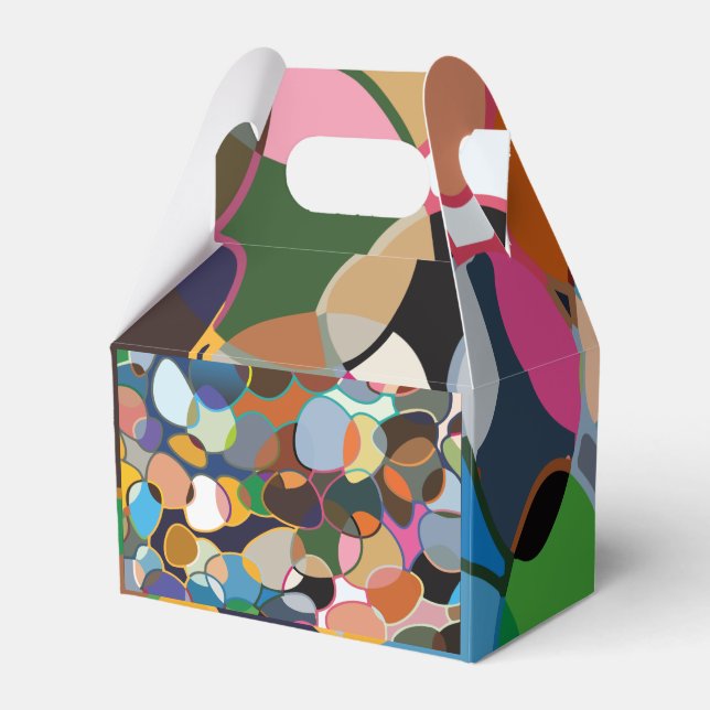 Warped Polychrome Circle Pattern Favour Box (Front Side)