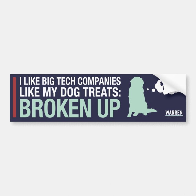 Warren 2020 - Bailey - Break Up Big Tech Bumper Sticker (Front)