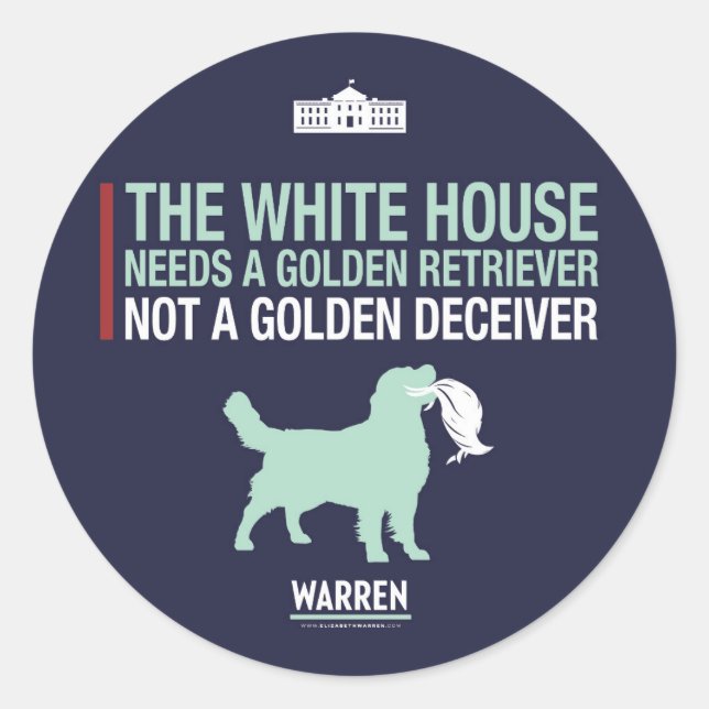 Warren 2020 - Bailey - Golden Retriever Classic Round Sticker (Front)
