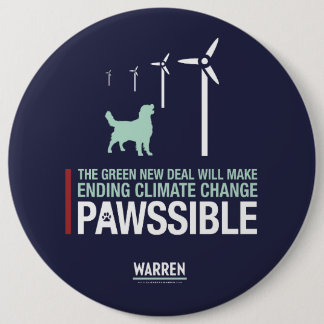 Warren 2020 - Bailey - Green New Deal 6 Cm Round Badge