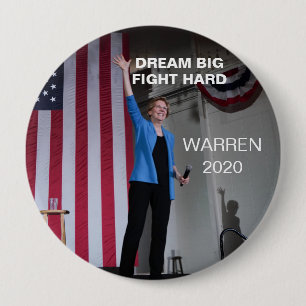 Warren 2020 - Dream Big Fight Hard 10 Cm Round Badge