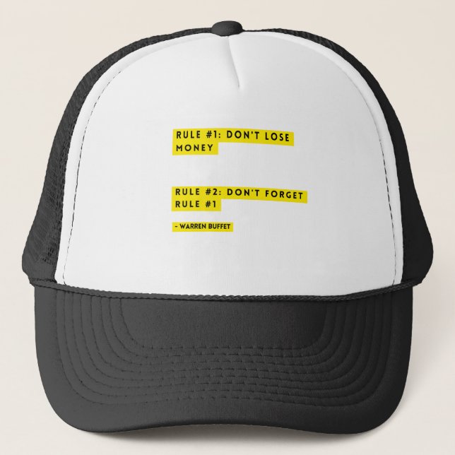 Warren Buffet - Don't Lose Money Trucker Hat (Front)