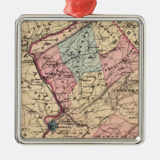 Warren County, NJ Metal Tree Decoration (Front)