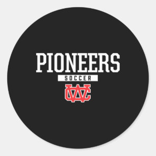 Warren County Pioneers Logo Soccer Hs Classic Round Sticker