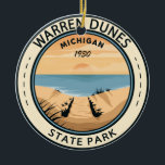 Warren Dunes State Park Michigan Vintage Ceramic Tree Decoration<br><div class="desc">Warren Dunes State Park artwork design. The park's large sand dunes and lakeshore beaches make it one of the most popular of Michigan’s state parks</div>