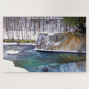 Warren Falls Vermont.Christmas Greetings Jigsaw Pu Jigsaw Puzzle
