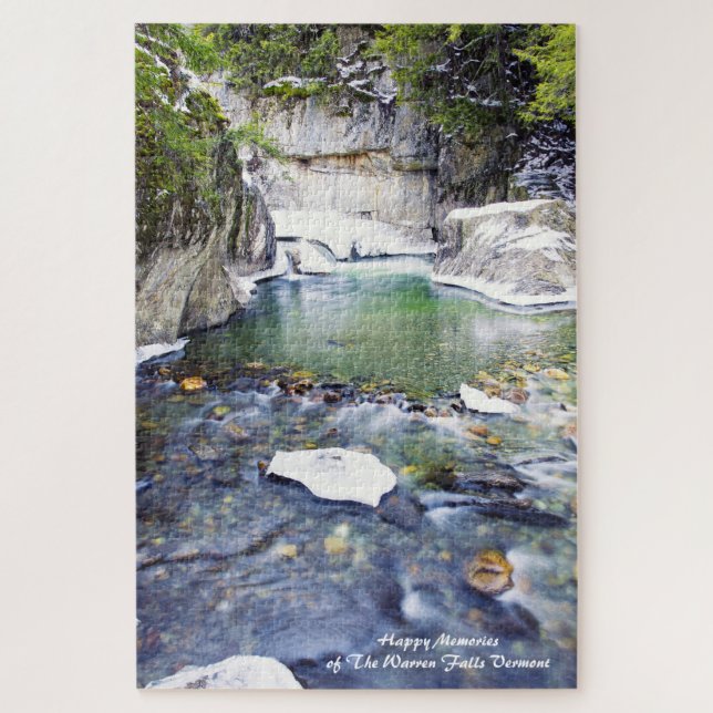 Warren Falls Vermont.Christmas Greetings Jigsaw Pu Jigsaw Puzzle (Vertical)