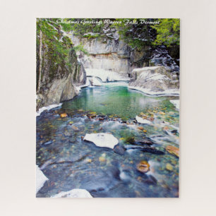 Warren Falls Vermont. Christmas Greetings Jigsaw Puzzle