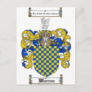 Warren Family Crest Postcard