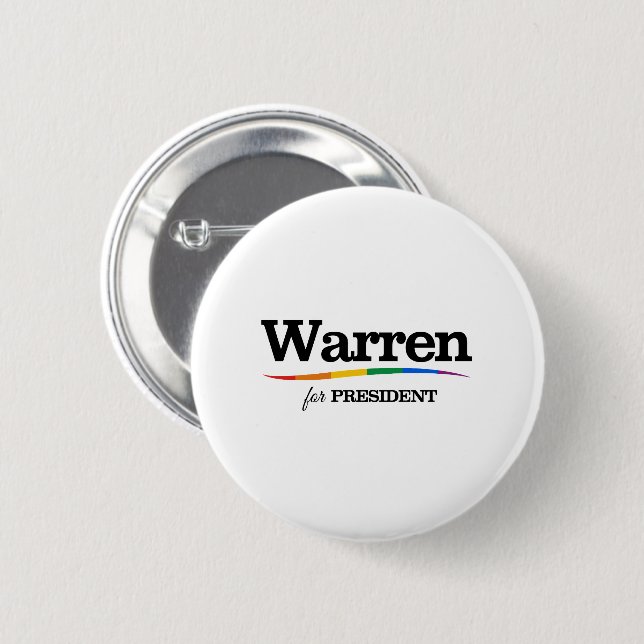 Warren for President 6 Cm Round Badge (Front & Back)