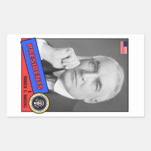 Warren G. Harding Baseball Card Rectangular Sticker