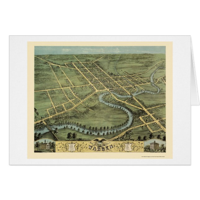 Warren, OH Panoramic Map - 1870 (Front Horizontal)
