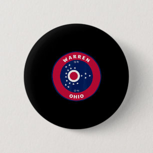Warren Ohio Oh Flag Dge Roundlet Souvenir  6 Cm Round Badge