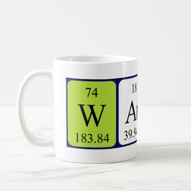 Warren periodic table name mug (Left)