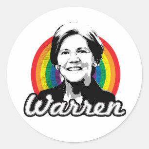 Warren Rainbow Pride Classic Round Sticker