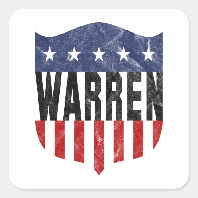WARREN stars and stripes Square Sticker (Front)