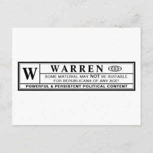 Warren Warning Label Postcard