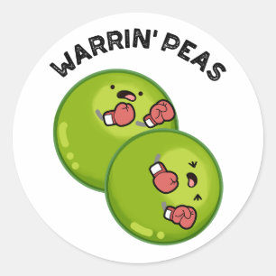 Warrin Peas Funny Pea Puns Classic Round Sticker