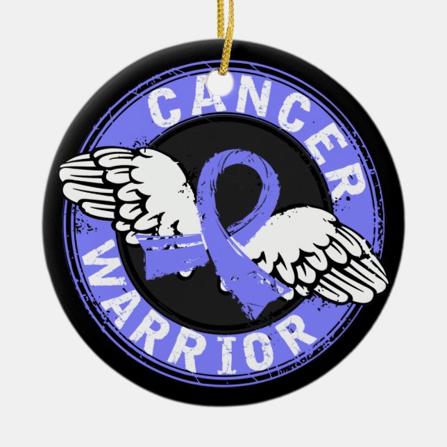 Warrior 14C Prostate Cancer Ceramic Tree Decoration (Front)
