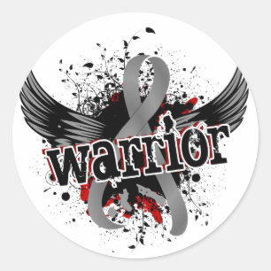 Warrior 16 Brain Cancer Classic Round Sticker