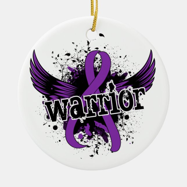 Warrior 16 Crohn's Disease Ceramic Tree Decoration (Front)