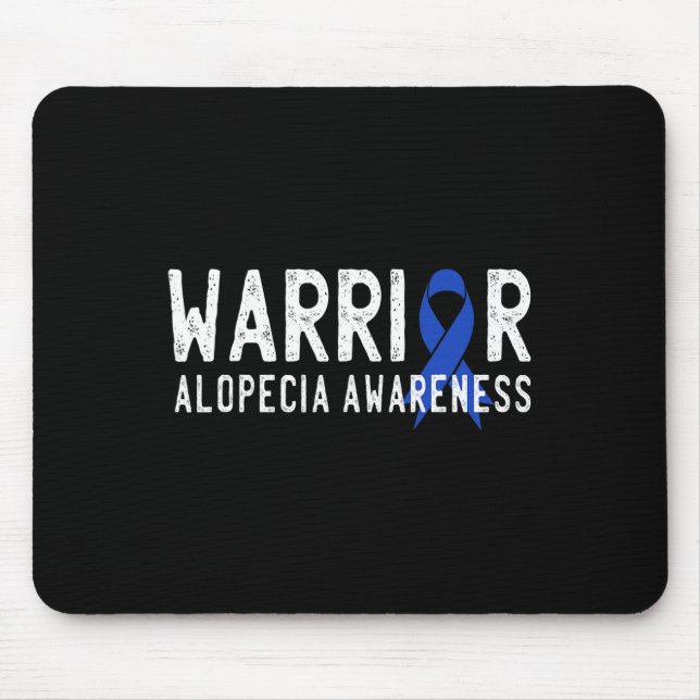 Warrior Alopecia Awareness Blue AA Ribbon Support  Mouse Pad (Front)