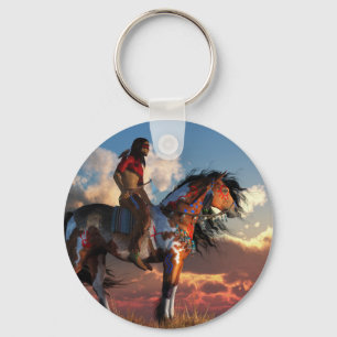 Warrior and War Horse Key Ring