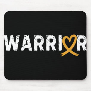 Warrior Appendix Cancer Fighter Heart Amber Ribbon Mouse Pad