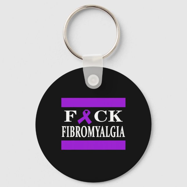 Warrior Awareness Purple Ribbon Gift  Key Ring (Front)