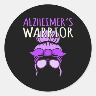 Warrior Awareness Purple Ribbon Month Graphic Classic Round Sticker