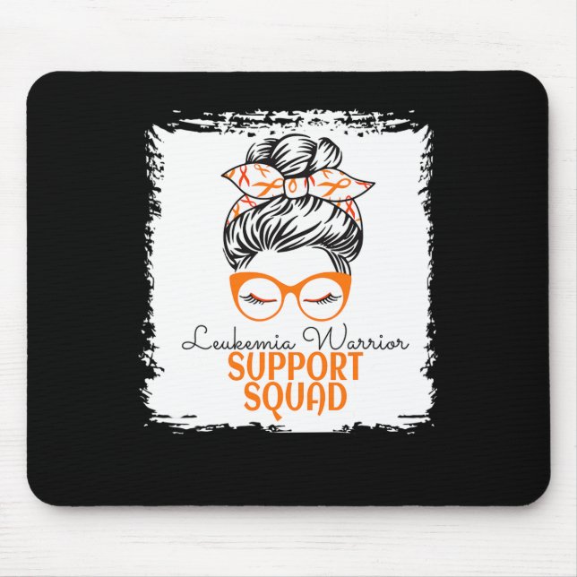 Warrior Awareness Support Messy Bun For Women Cute Mouse Pad (Front)