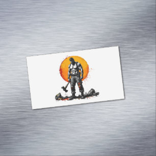 warrior barbarian mediaeval fanBusiness Card Magne