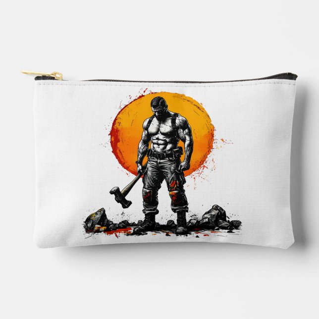warrior barbarian mediaeval fantasPrint Cut Sew Ba Accessory Pouch (Front)