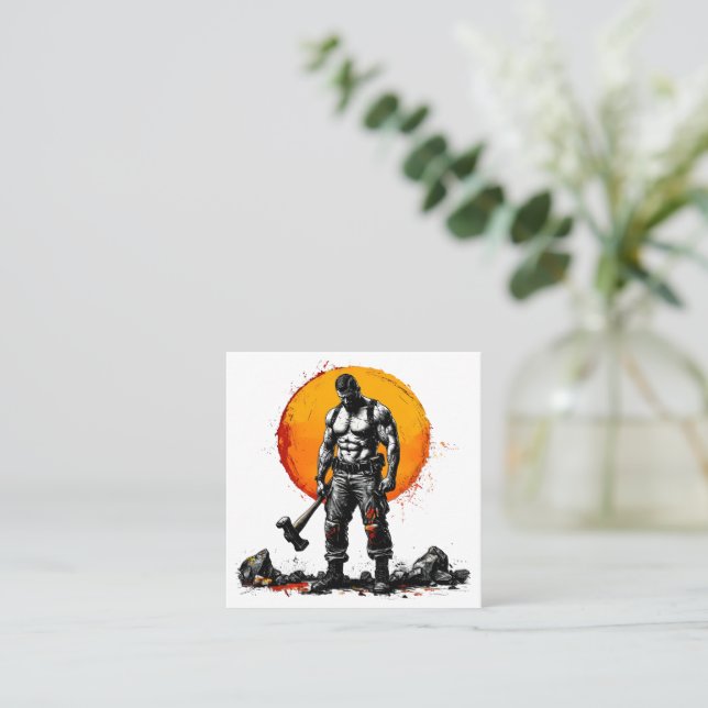 warrior barbarian mediaeval fantasy Business Card (Standing Front)