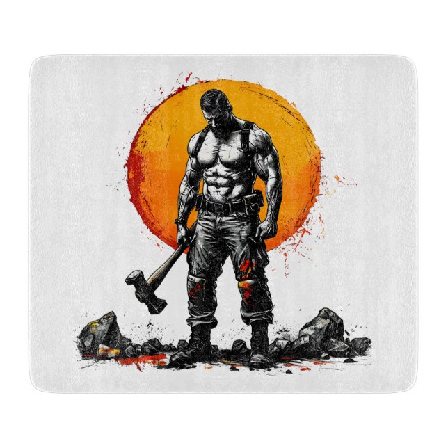 warrior barbarian mediaeval fantasy huCutting Boar Cutting Board (Front)