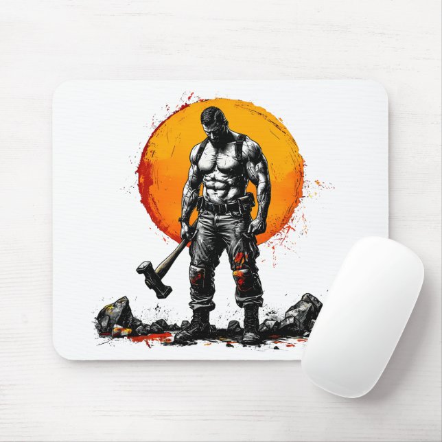 warrior barbarian mediaeval fantasy hummer Mousepa Mouse Pad (With Mouse)