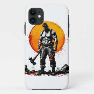 warrior barbarian mediaeval fantasy hummer strengt Case-Mate iPhone case
