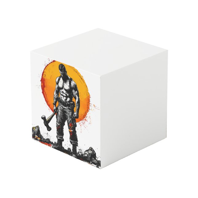 warrior barbarian mediaeval fantasy hummer strengt cube (Front Angled)