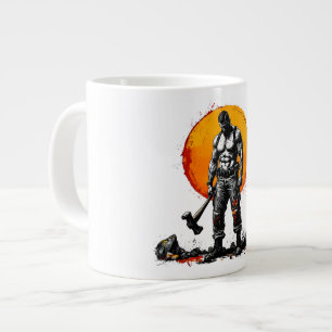 warrior barbarian mediaeval fantasy hummer strengt large coffee mug