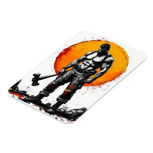 warrior barbarian mediaeval fantasy hummer strengt magnet