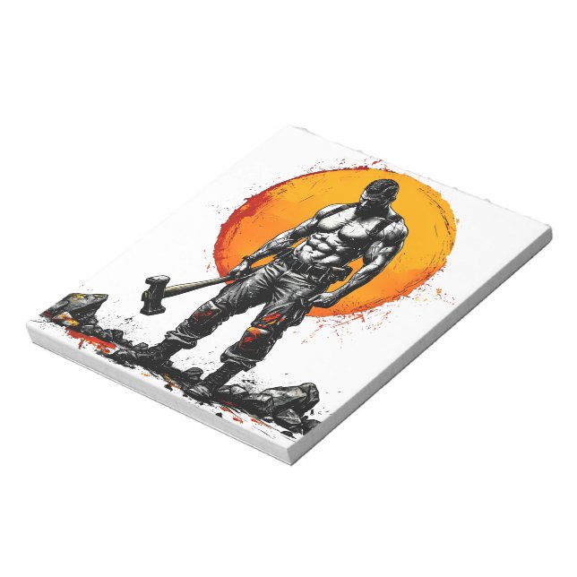 warrior barbarian mediaeval fantasy hummer strengt notepad (Rotated)