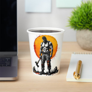 warrior barbarian mediaeval fantasy hummer strengt paper cups